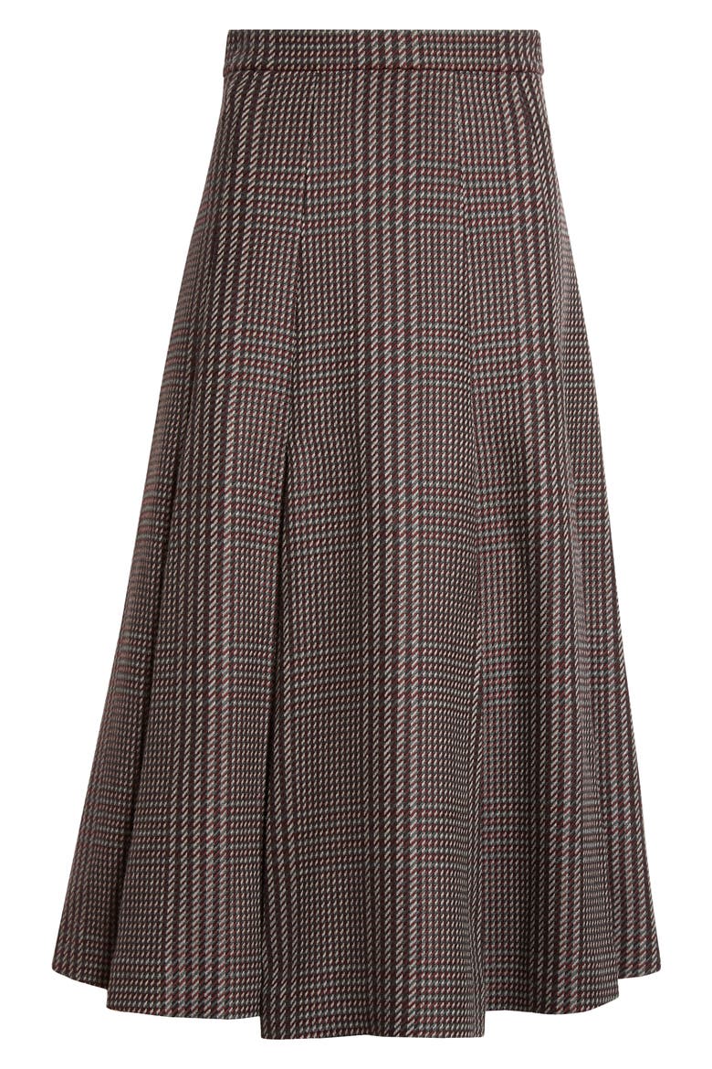Kenzie Check Wool Blend Skirt, Alternate, color, BURGUNDY/ GREY/ BLACK