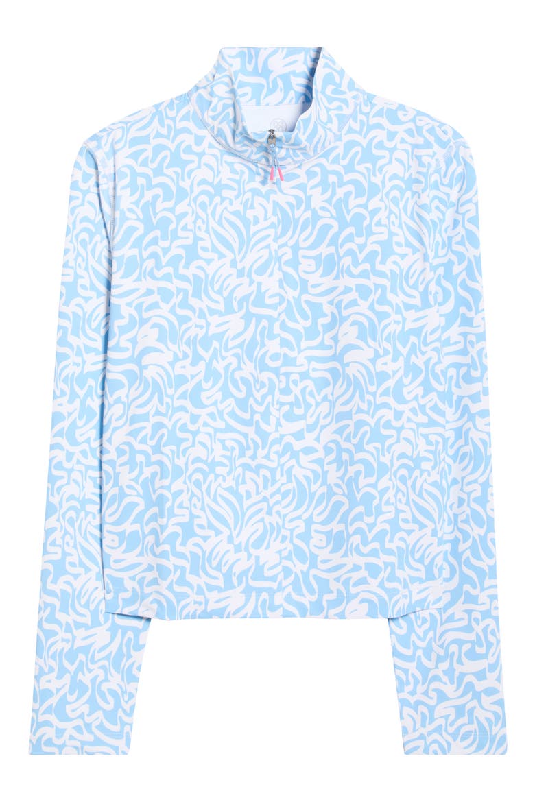 Scribble Print Quarter Zip Golf Sweatshirt, Alternate, color, BAJA