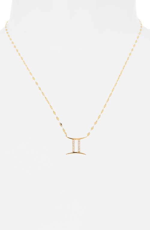 Lana 14k Gold Diamond Zodiac Gemini Pendant Necklace In Gold