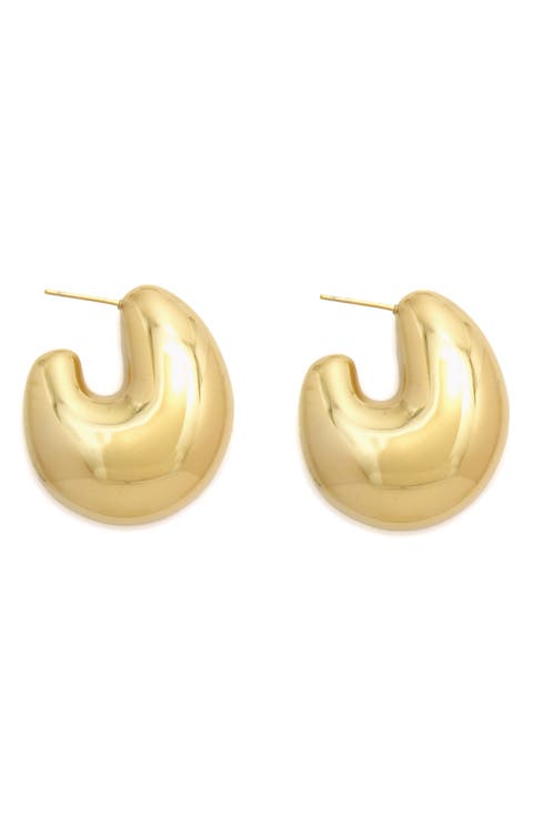 Bean Hoop Earrings