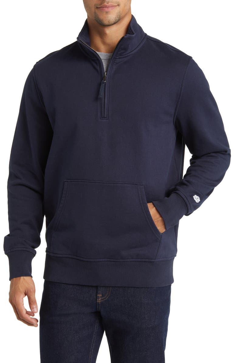 Brooks Brothers Half Zip Cotton Knit Pullover, Main, color, 