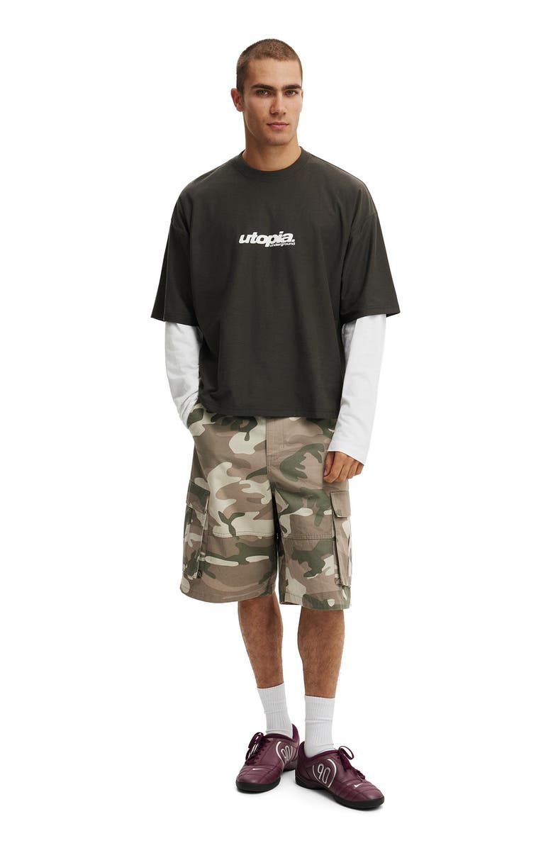 Cotton On Men's Cropped Fit Graphic T-Shirt, Alternate, color, Faded Slate  Utopia