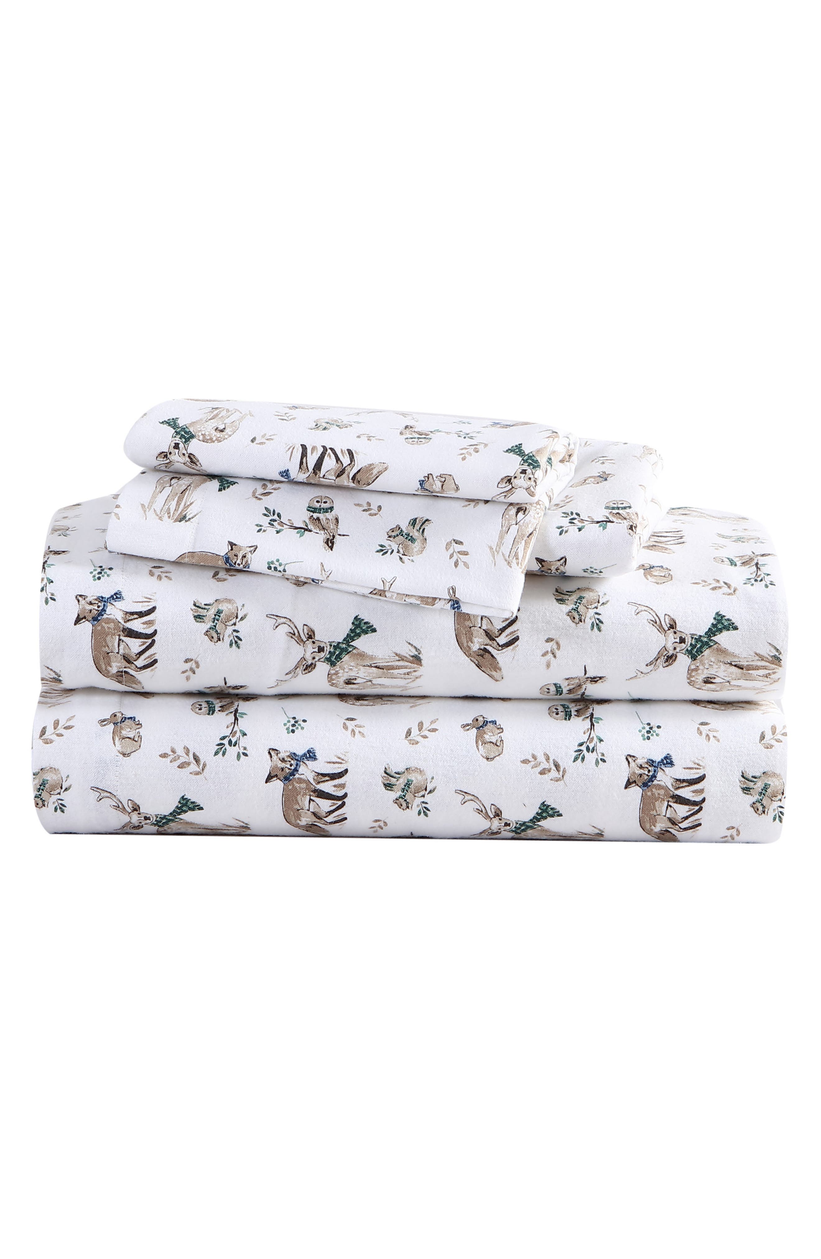 Eddie Bauer Woodland Friends Cotton Flannel Sheet Set