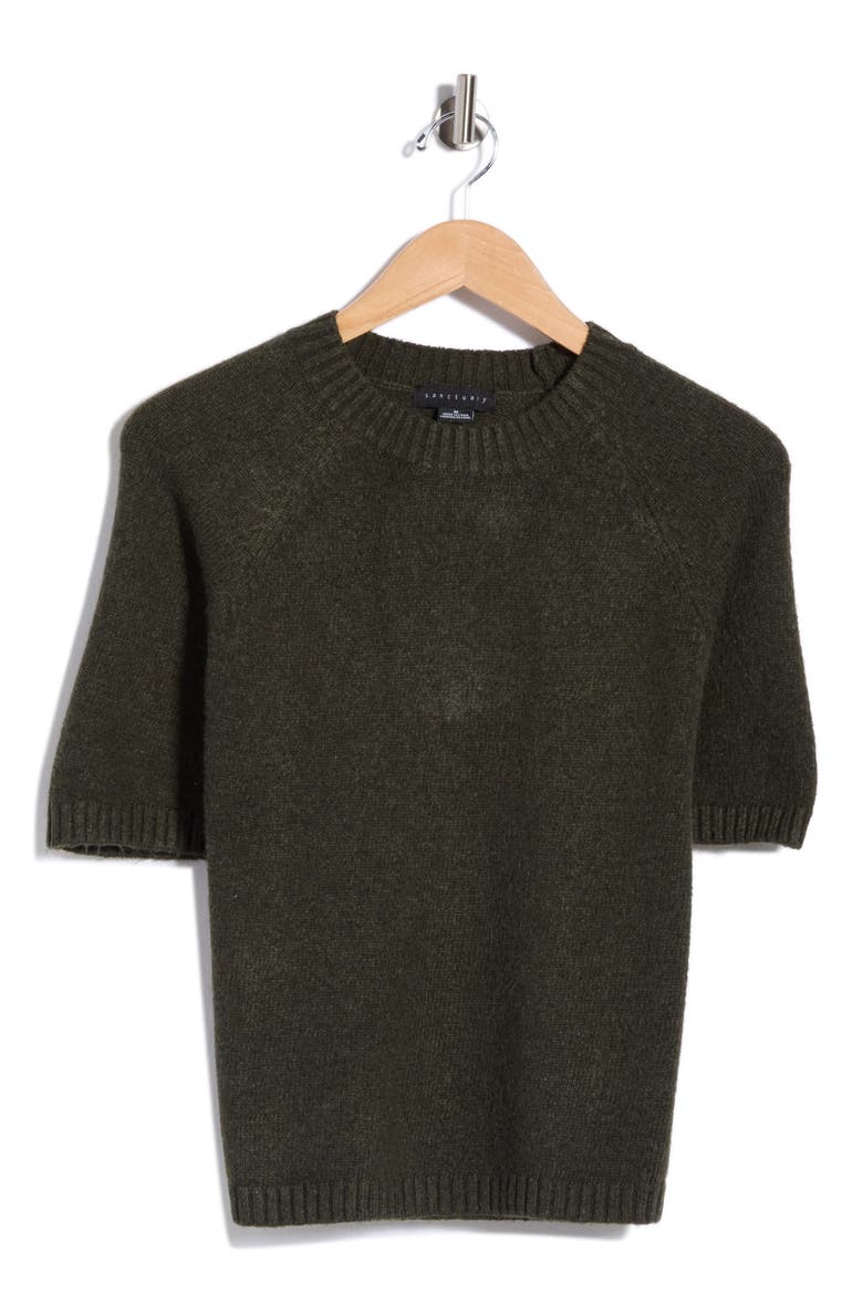 The Daily Short Sleeve Sweater, Alternate, color, FATIGUE