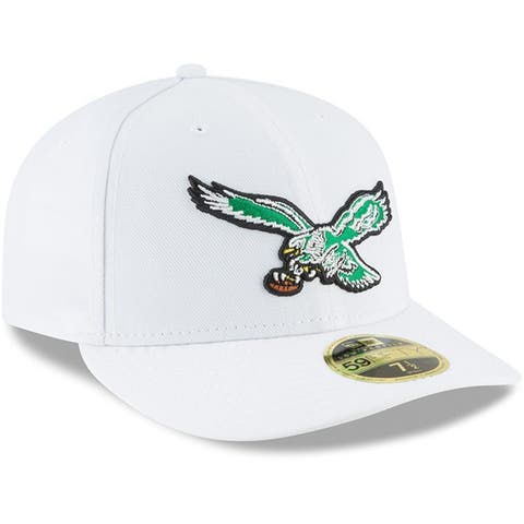 Men's New Era White Philadelphia Eagles Omaha Low Profile 59FIFTY Fitted Hat