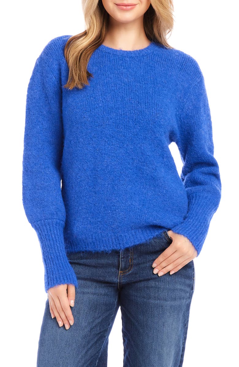 Karen Kane Blouson Sleeve Crewneck Sweater, Main, color, 