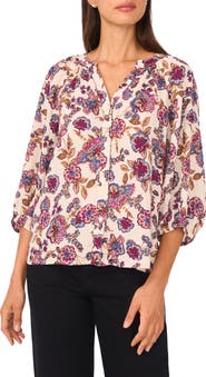Vince Camuto V-Neck Puff Sleeve Blouse