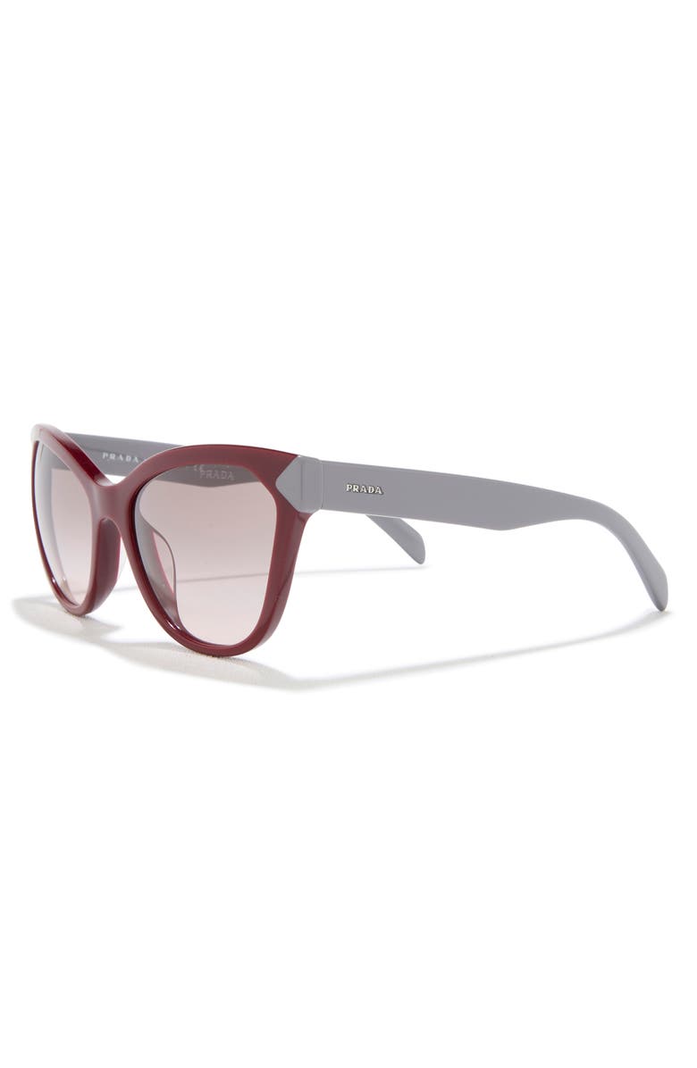 Prada Phantos Amaranth 56mm Cat Eye Sunglasses, Alternate, color, Dark Red