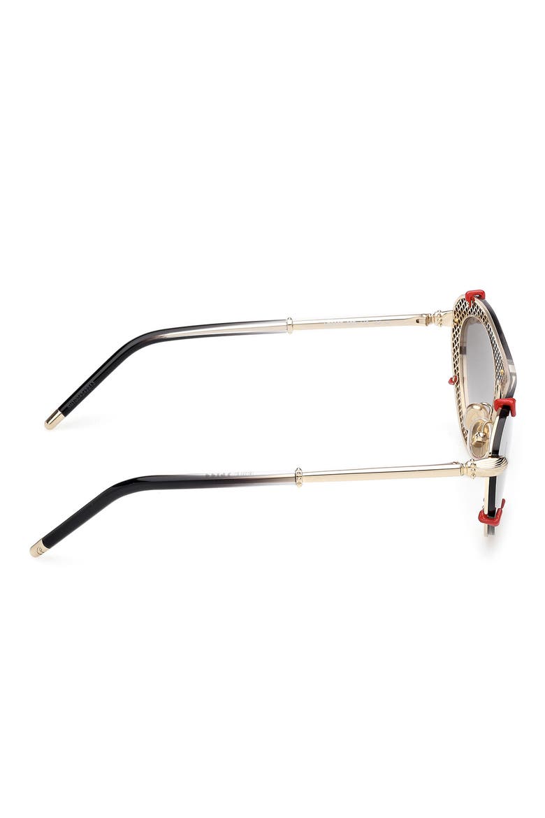 Oval Sunglasses, Alternate, color, SHINY PALE GOLD / ZEISS SMOKE GRADIENT LENS