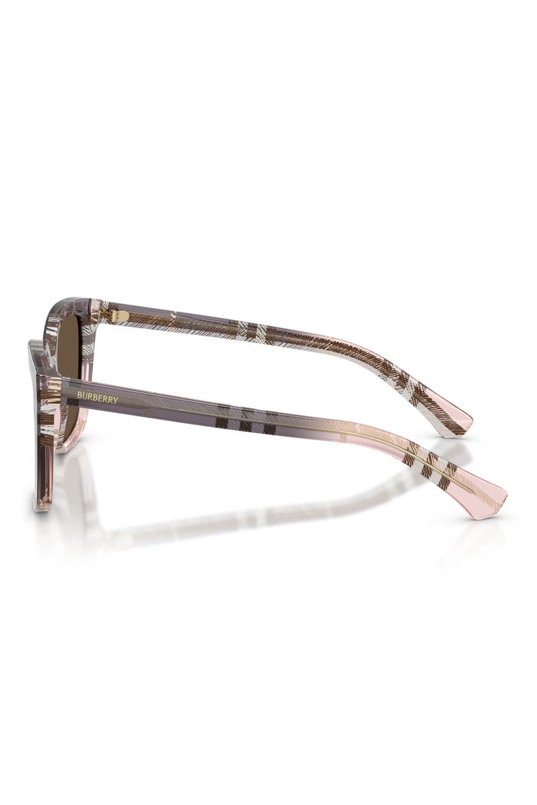 52mm Square Sunglasses, Alternate, color, CHECK GRADIENT ROSE / BROWN