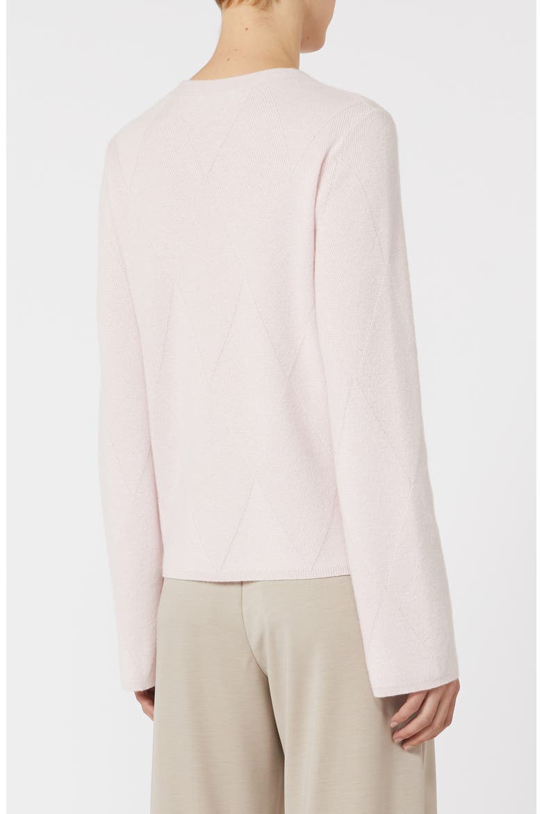 Baffo Diamond Stitch Cashmere Crewneck Sweater, Alternate, color, PINK