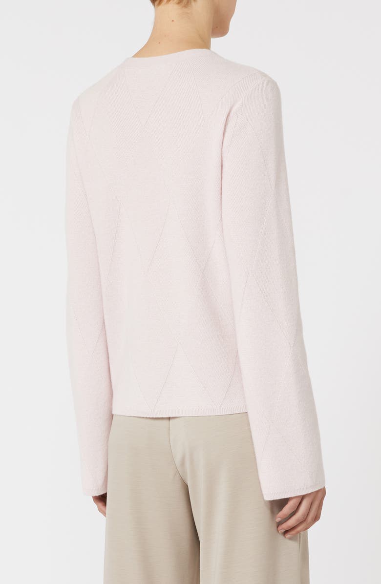 Max Mara Baffo Diamond Stitch Cashmere Crewneck Sweater, Alternate, color, Pink