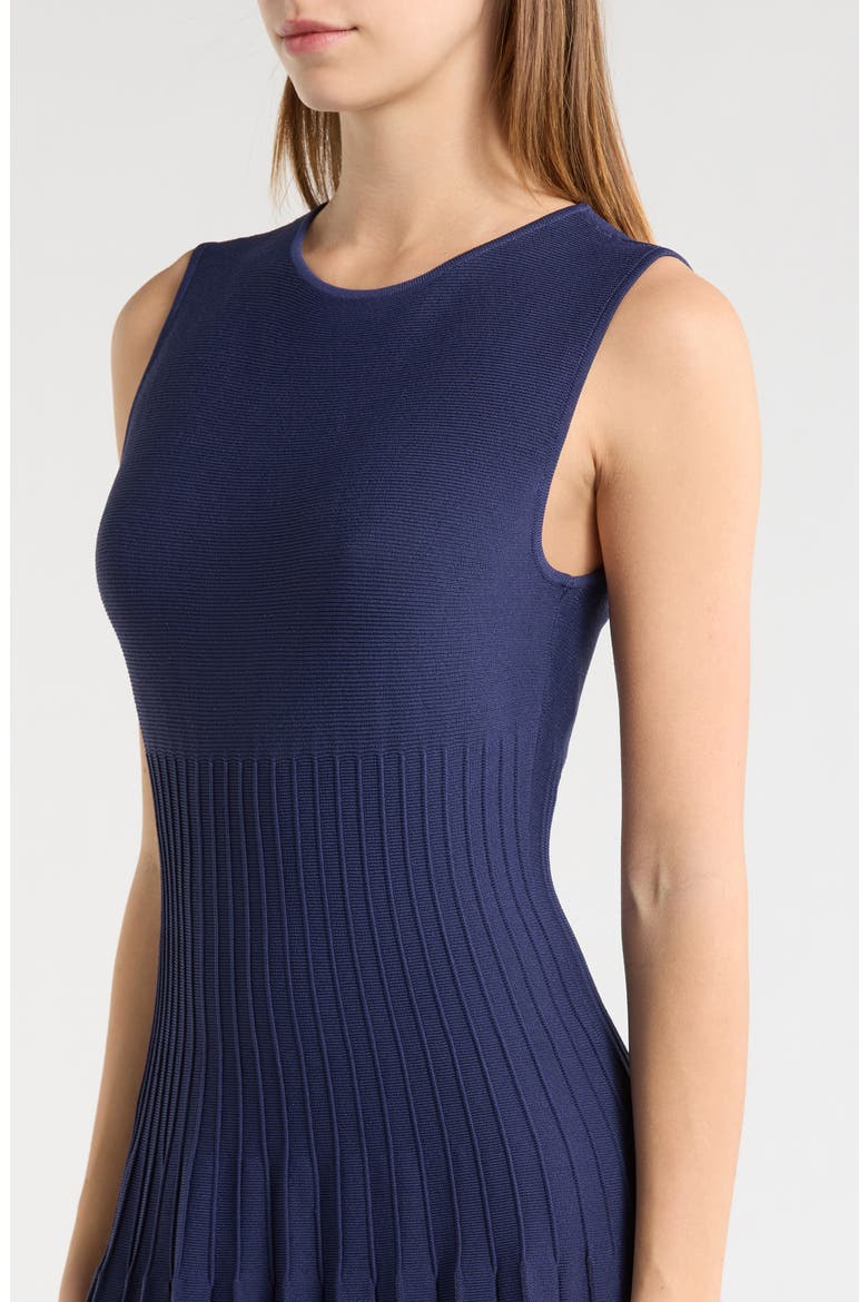 Elyse Pleated Sleeveless Knit Maxi Dress, Alternate, color, NAVY