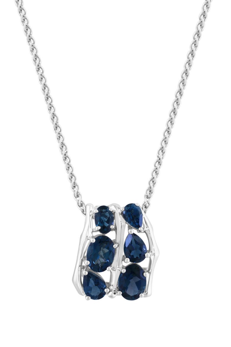 London Blue Topaz Pendant Necklace, Main, color, BLUE