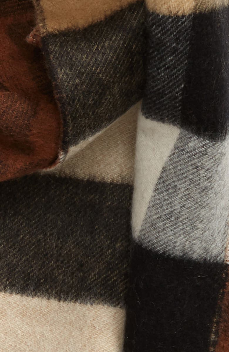 Burberry Monogram & Check Reversible Cashmere Scarf, Alternate, color, 