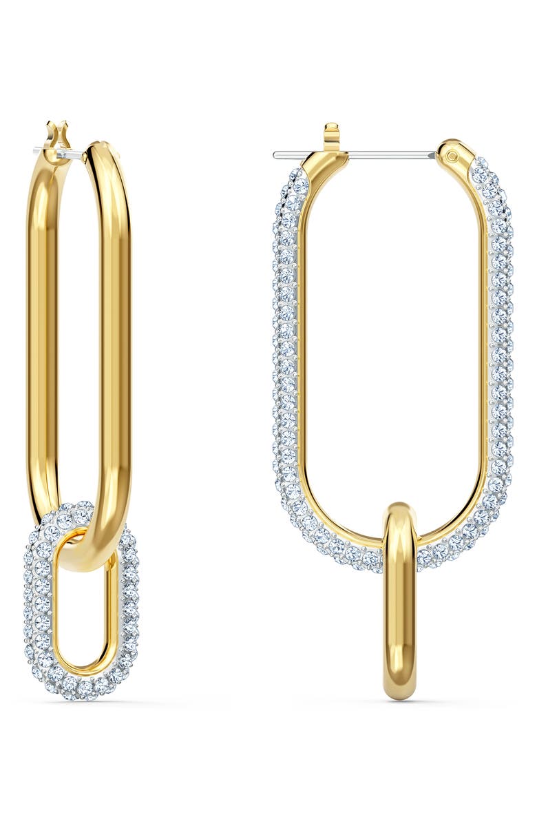 Swarovski Time Asymmetrical Hoop Earrings, Main, color, 
