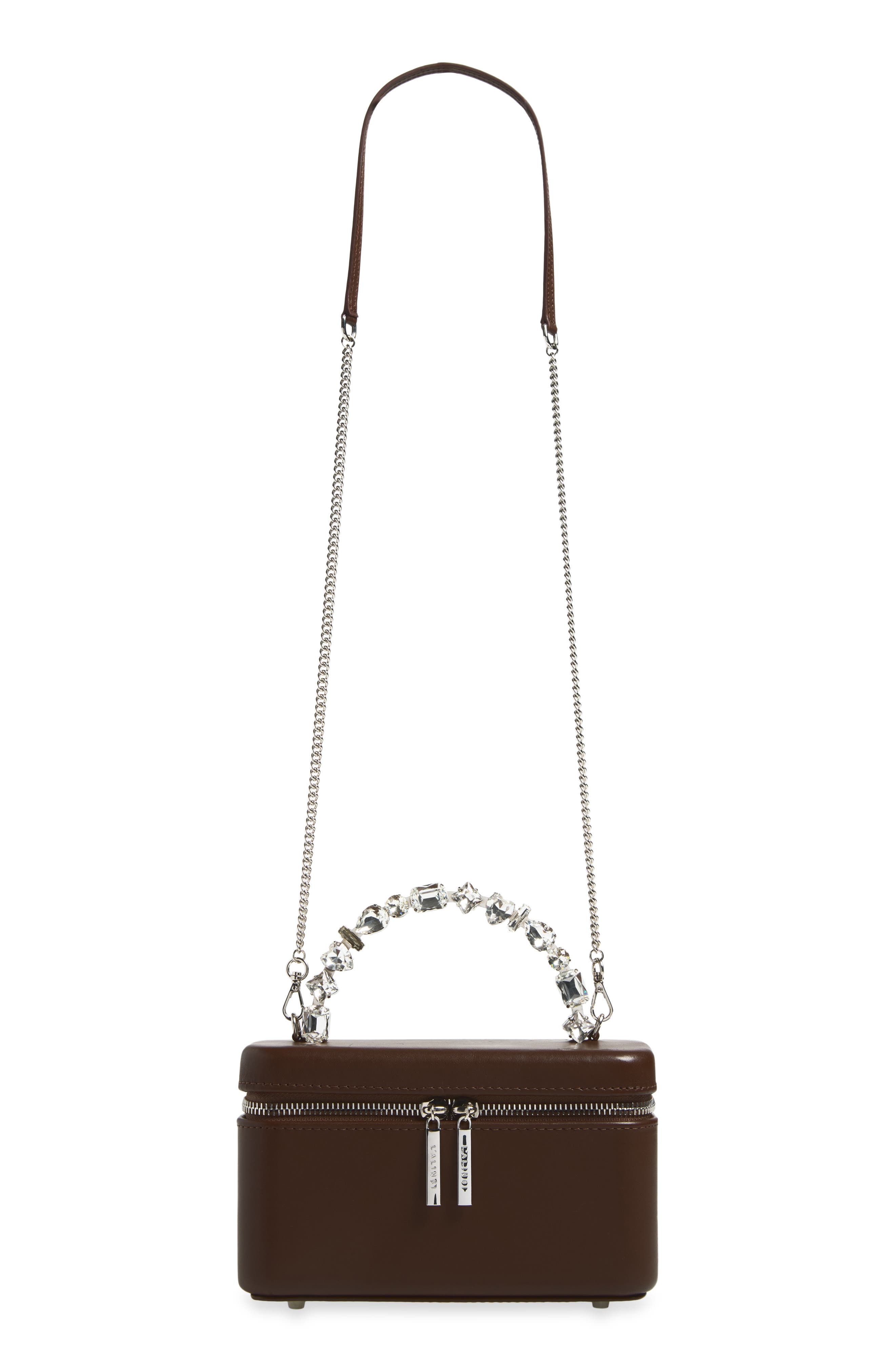 Taliya Leather Vanity Case Bag, Alternate, color, CHOCOLATE BROWN