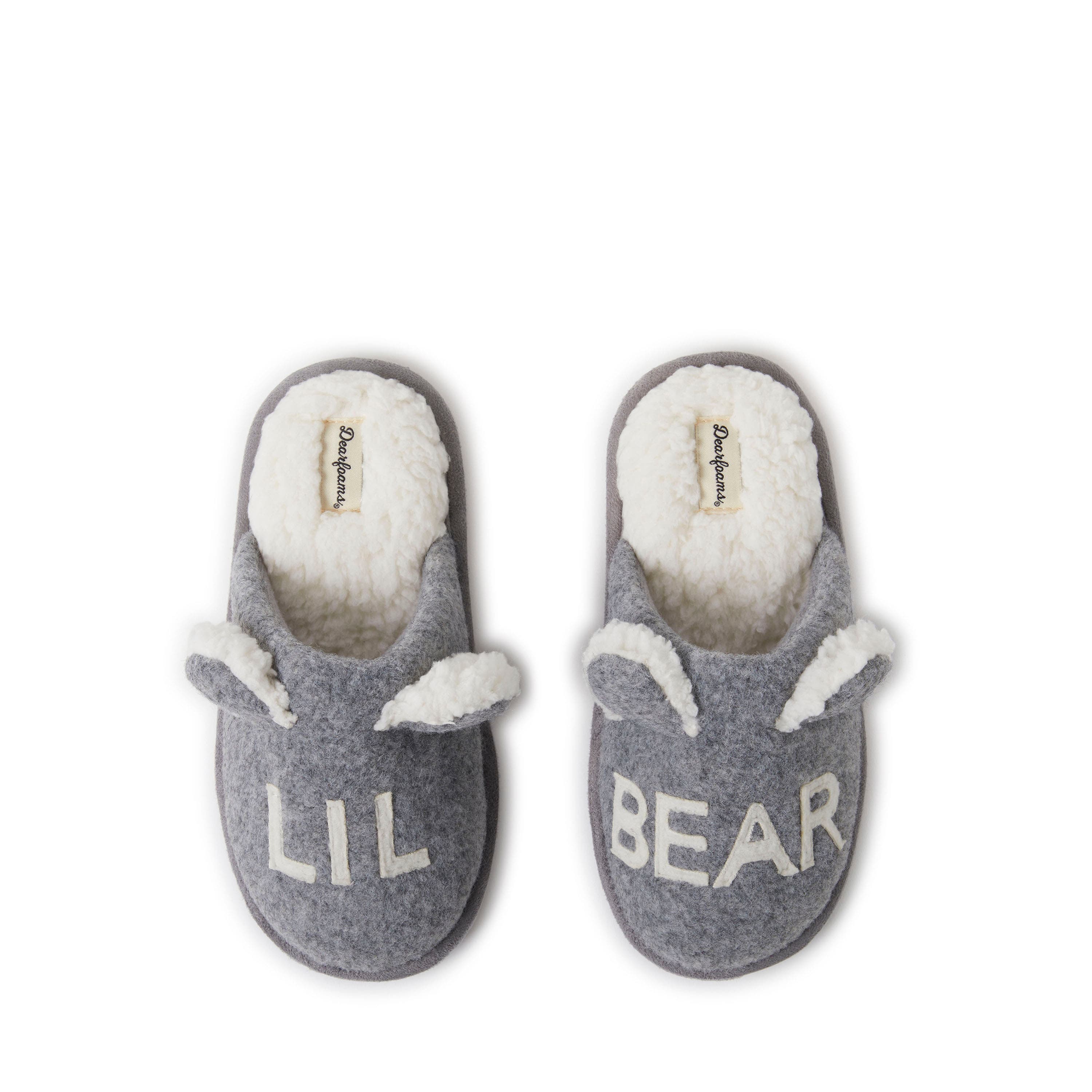 DEARFOAMS Casey Lil Bear Family Scuff Slipper, Main, color, Light Heather Grey