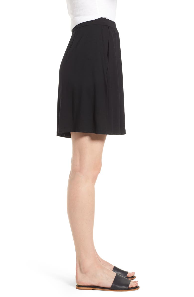 Eileen Fisher Pleated Jersey Walking Shorts, Alternate, color,