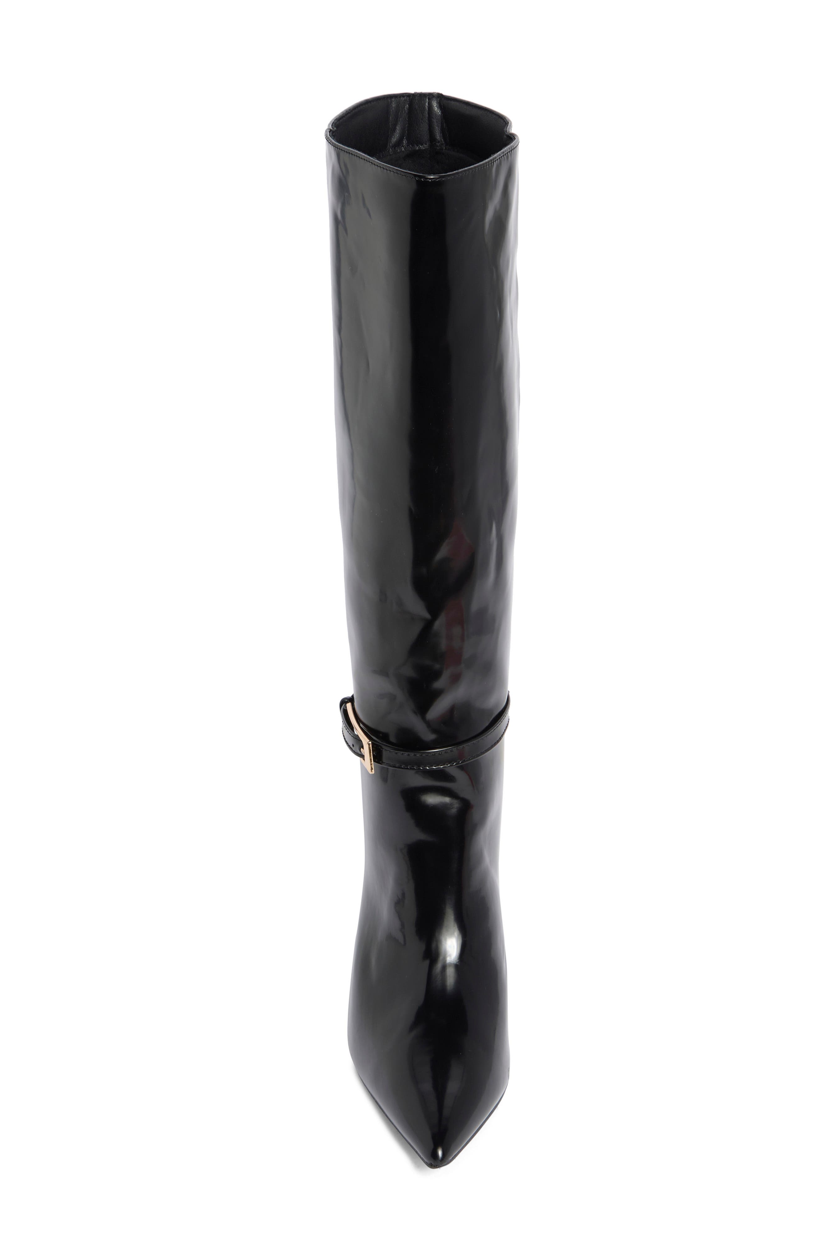 Glazed Knee High Boot, Alternate, color, BLACK