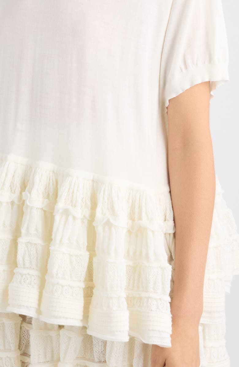 Alaïa Wool Blend Crinoline Sweater, Alternate, color, Blanc