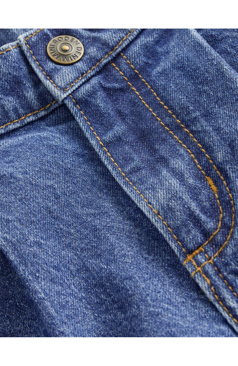 Mini Boden Kids' Longer Length Denim Shorts, Alternate, color, Vintage Denim