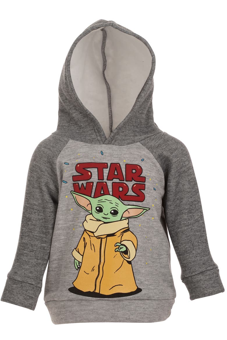 2-Piece Fleece Hoodie and Jogger Set, Alternate, color, Grogu Heather Grey