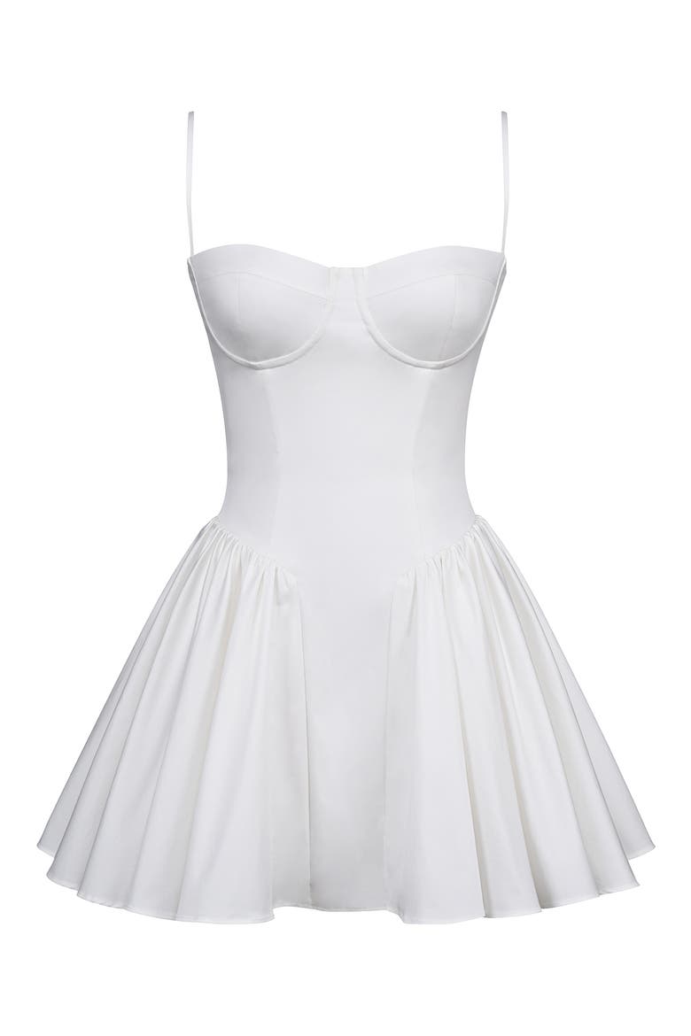 Samaria Corset Fit & Flare Dress, Alternate, color, WHITE