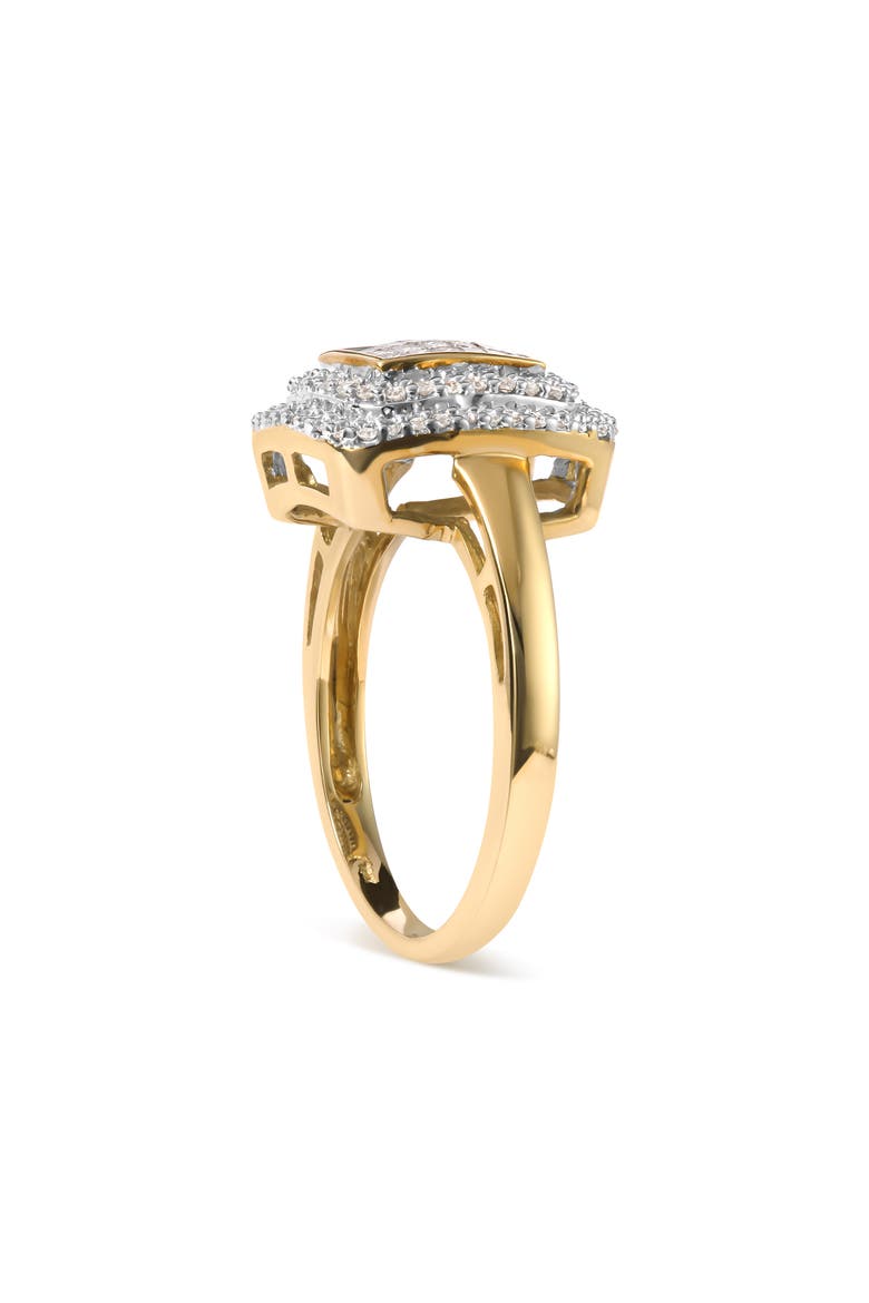 10K Yellow Gold 1/2 cttw Diamond Composite Head and Halo Ring, Alternate, color, Yellow