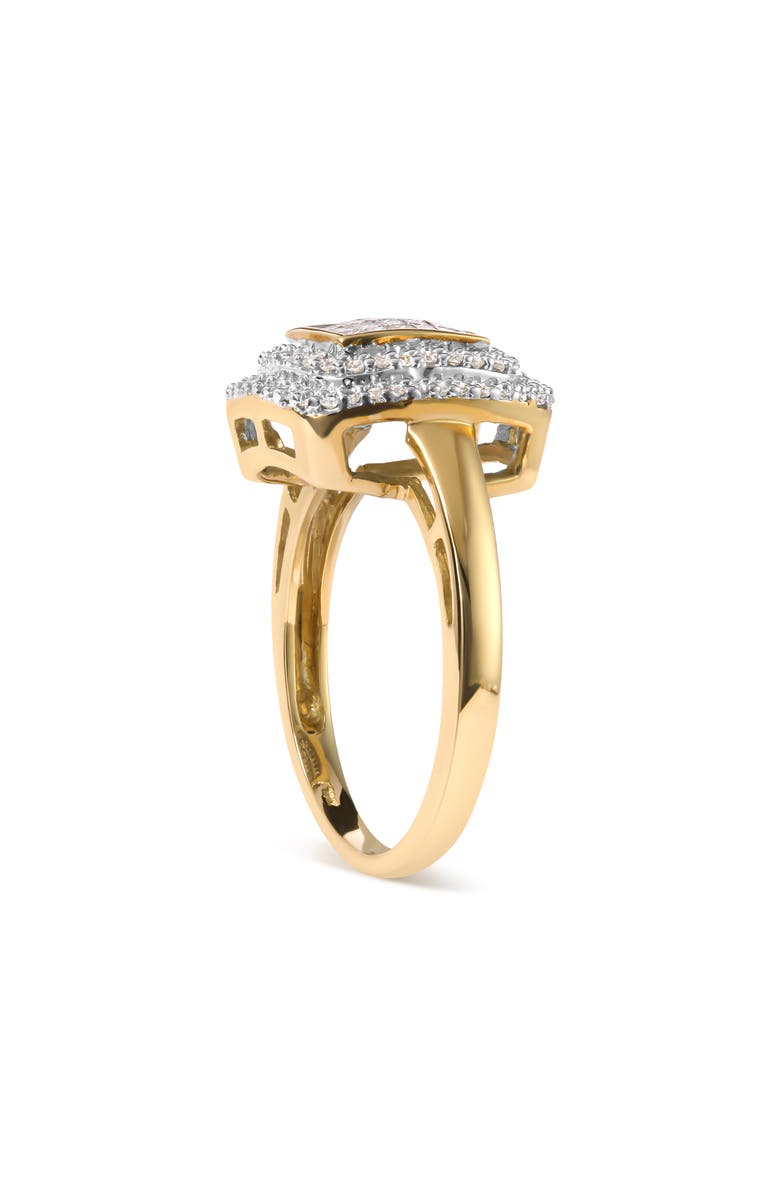 Haus of Brilliance 10K Yellow Gold 1/2 cttw Diamond Composite Head and Halo Ring, Alternate, color, Yellow