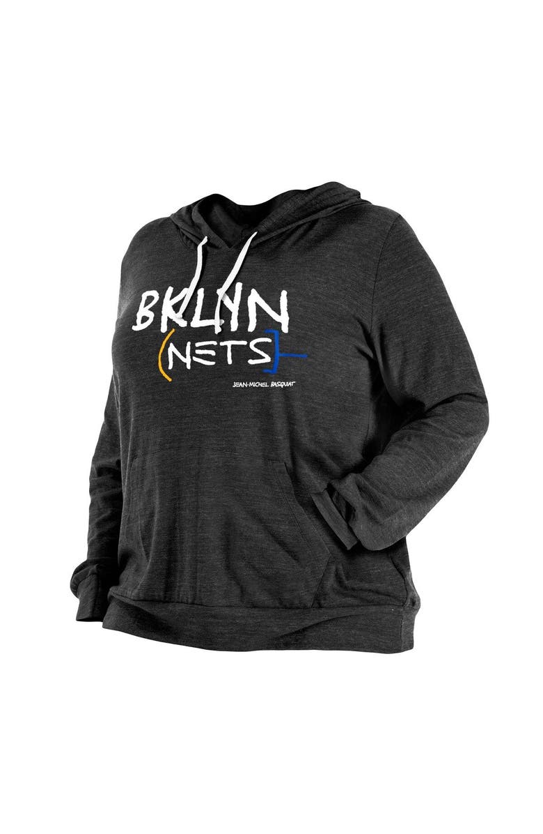 New Era Women's New Era Heather Black Brooklyn Nets Plus Size 2022/23 City Edition Bi-Blend Long Sleeve Hoodie T-Shirt, Alternate, color, 