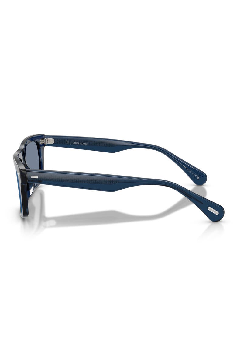 x Roger Federer Mr. Federer 55mm Polarized Rectangular Sunglasses, Alternate, color, ASH BLUE / MARINE FLASH MIRROR