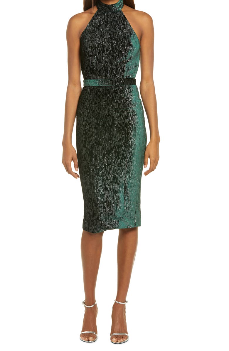 Lavish Alice Diamate Velvet Halter Neck Dress, Main, color, 