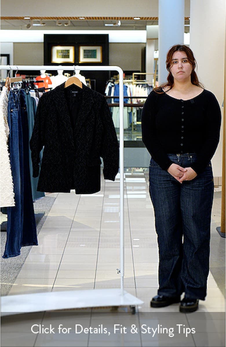 Scribble Print Scrunch Sleeve Blazer, sales video thumbnail