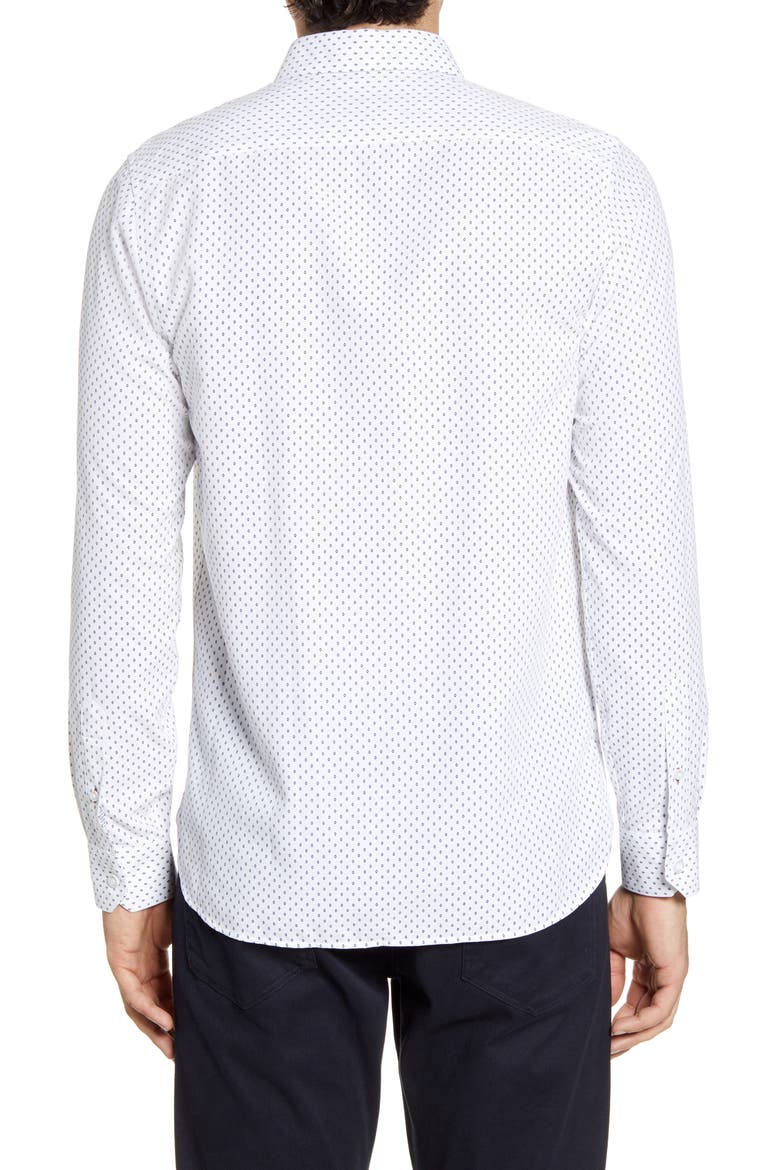 Figtre Slim Fit Print Sport Shirt, Alternate, color, WHITE