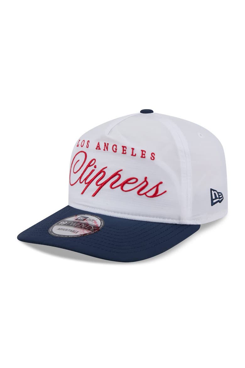 Men's New Era White/Navy LA Clippers 2025 NBA Draft On-Stage Nylon 19TWENTY Adjustable Hat, Alternate, color, White