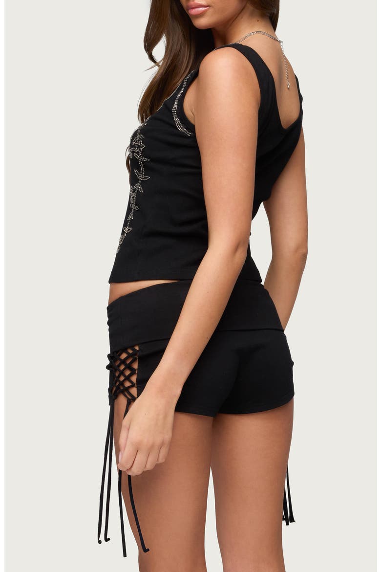 Taliah Beaded Scoop Neck Tank, Alternate, color, BLACK