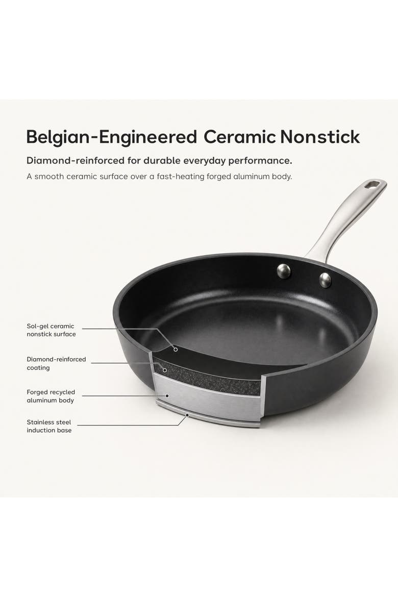 Maestro 9-Piece Ceramic Nonstick Cookware Set, Alternate, color, Black