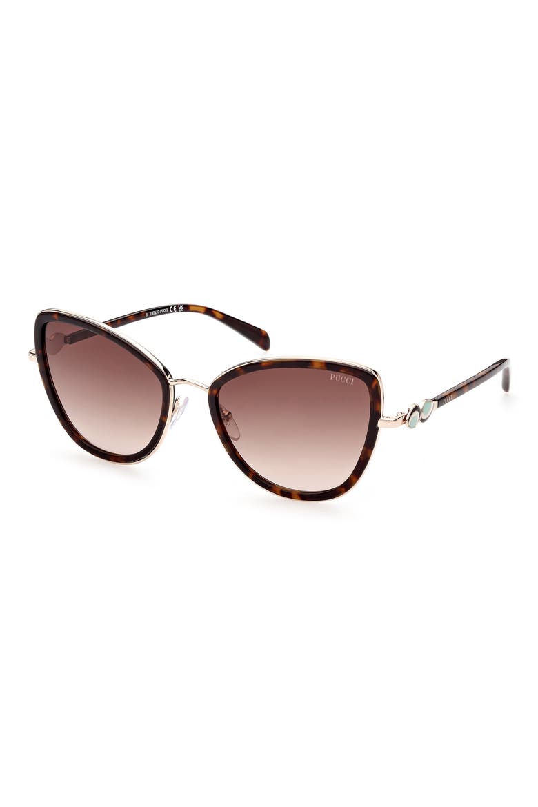 57mm Gradient Cat Eye Sunglasses, Alternate, color, HAVANA/ OTHER/ GRADIENT BROWN