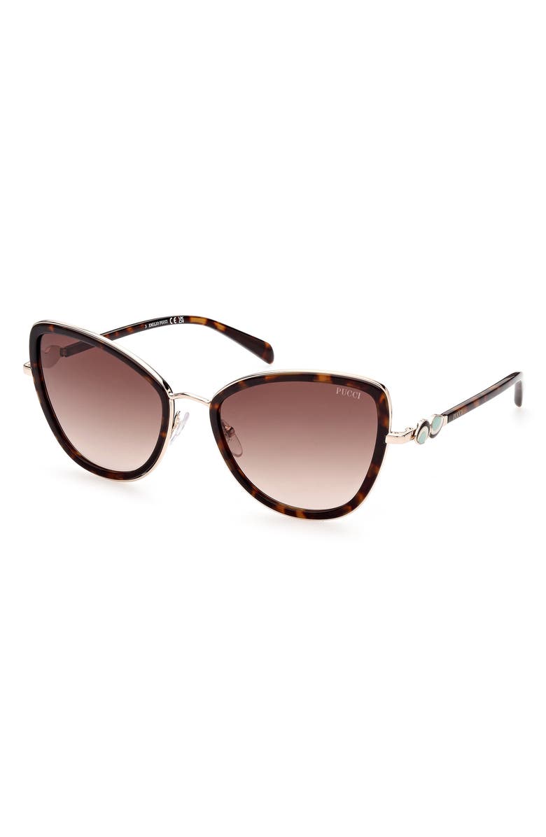Emilio Pucci 57mm Gradient Cat Eye Sunglasses, Alternate, color, 