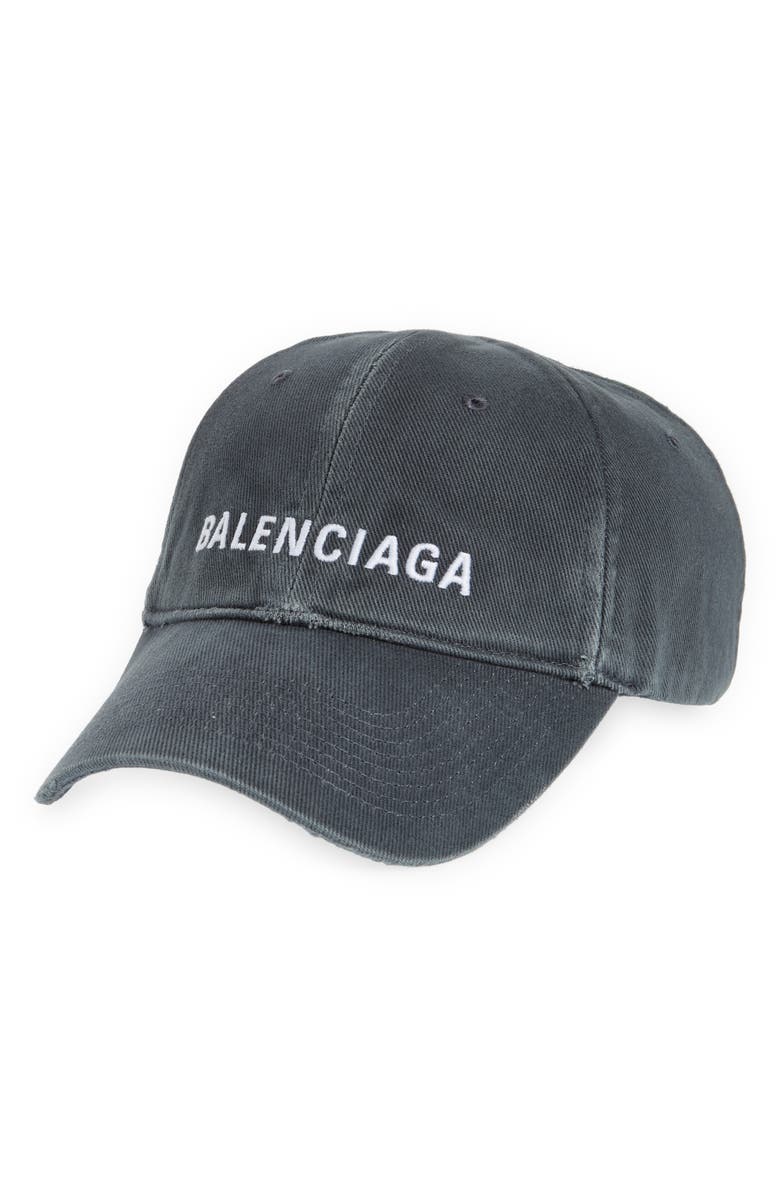 Balenciaga Embroidered Logo Organic Cotton Baseball Cap, Main, color,