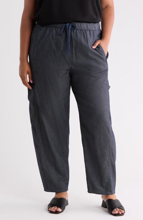 Organic Cotton Ankle Lantern Leg Cargo Pants