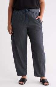 Eileen Fisher Organic Cotton Ankle Lantern Leg Cargo Pants