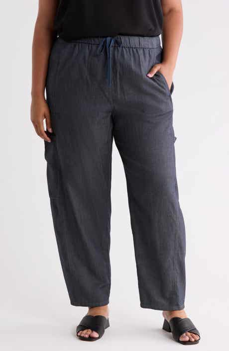 Eileen Fisher Organic Cotton Ankle Lantern Leg Cargo Pants