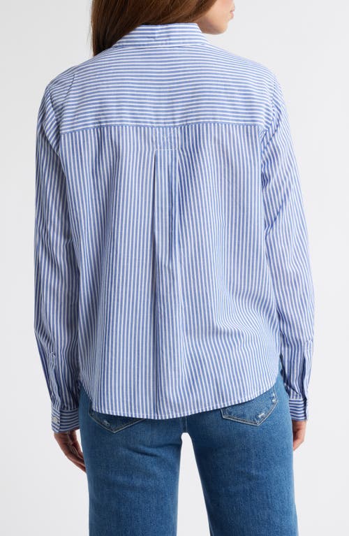 BEACHLUNCHLOUNGE BEACHLUNCHLOUNGE CANDY STRIPE COTTON BLEND BUTTON-UP SHIRT 