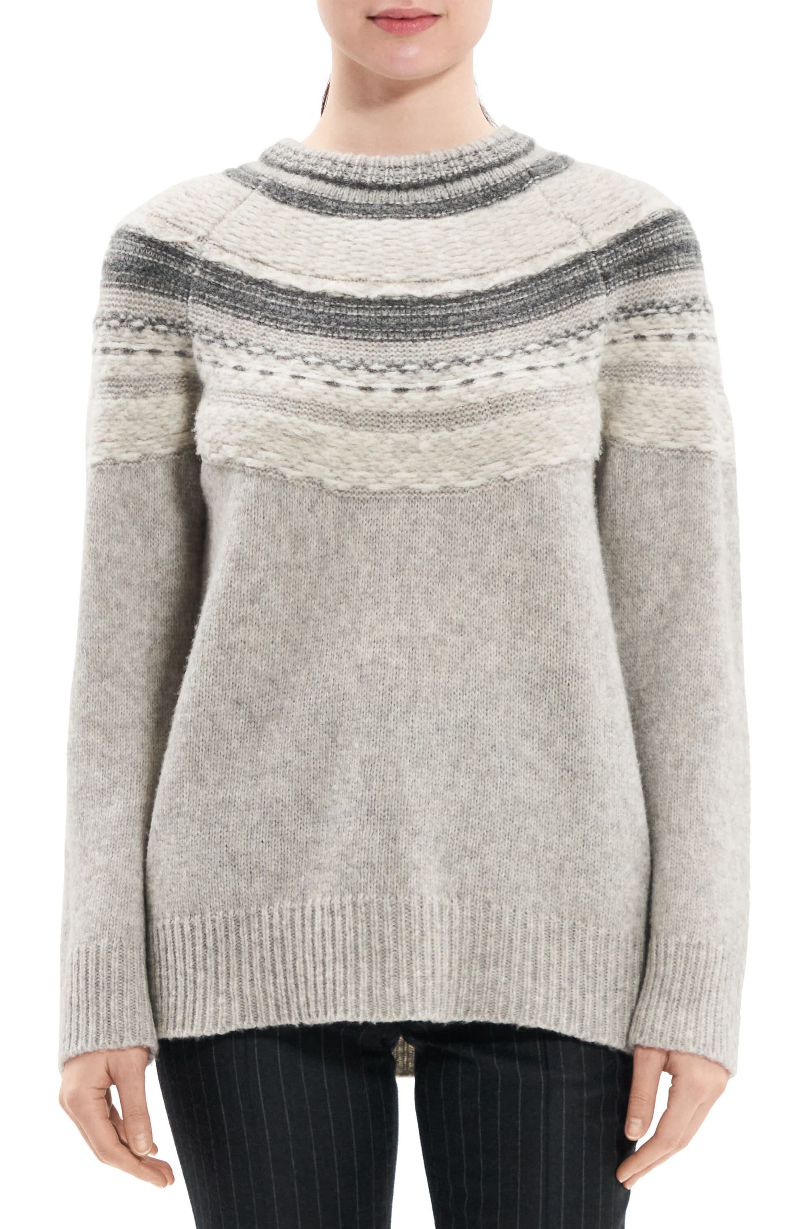 Theory Fair Isle Wool Blend Sweater