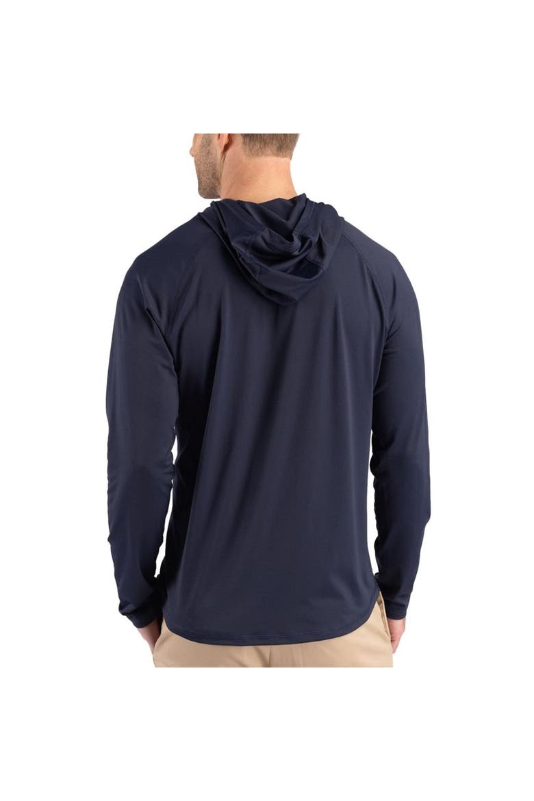 Men's Cutter & Buck Navy Michigan Wolverines Prospect Recycled Featherlight Stretch Hoodie, Alternate, color, Navy