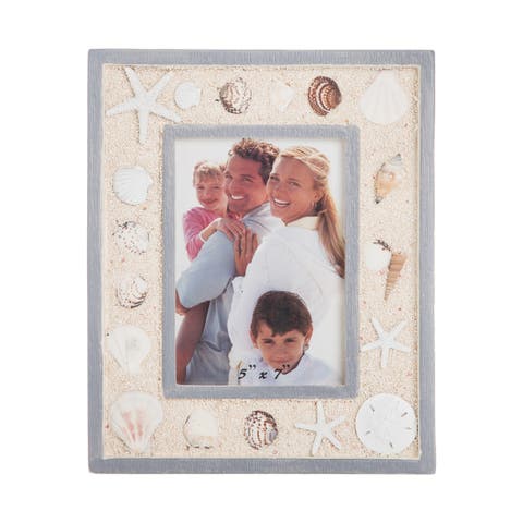Large Shell & Sand 5x7 Photo Picture Frame