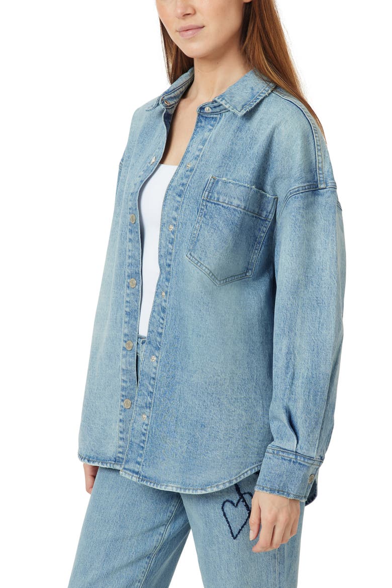 Hearted Denim Shirt Jacket, Alternate, color, AIRE