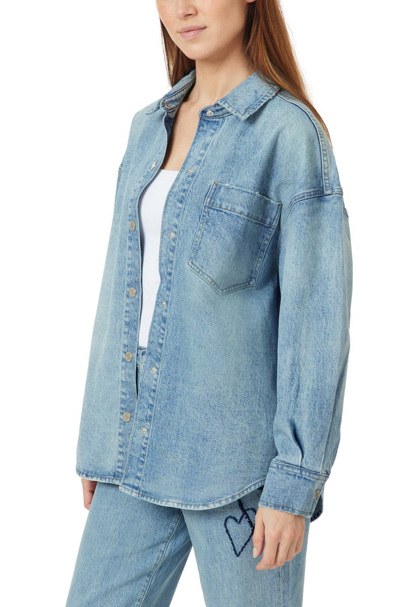 Habitual Hearted Denim Shirt Jacket, Alternate, color, Aire